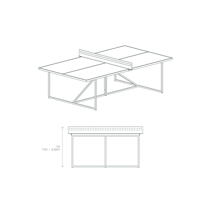 the break outdoor ping pong table drawings