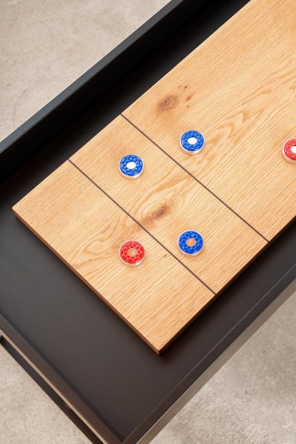 black modern shuffleboard table